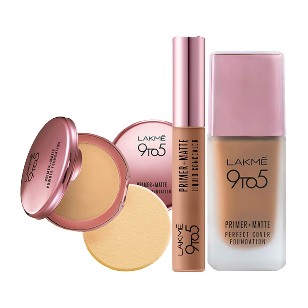 Lakme Primer + Matte Face Base Light Combo (3 pcs)
